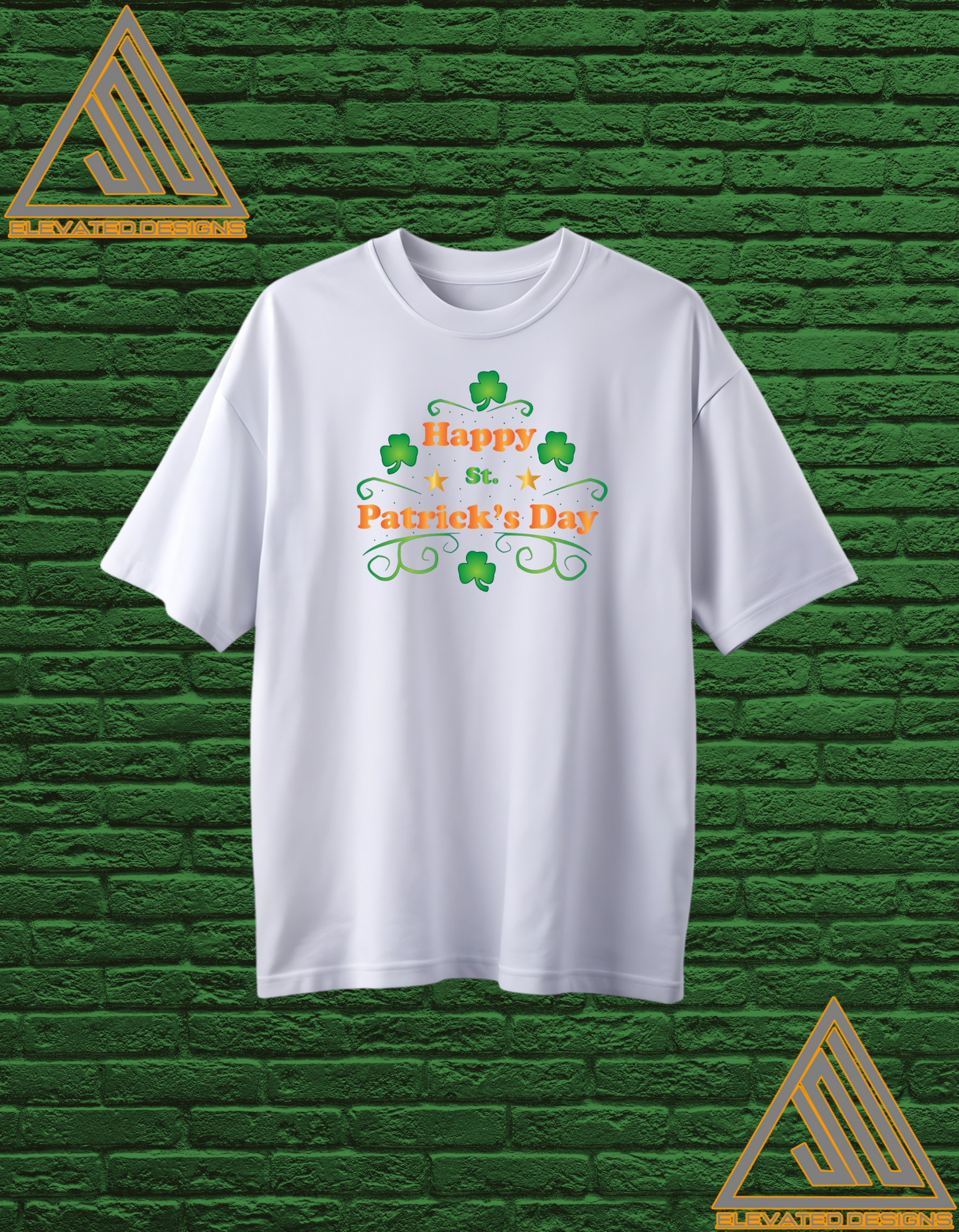 Happy St. Patrick's Day Clover-Leaf and Orange Tee