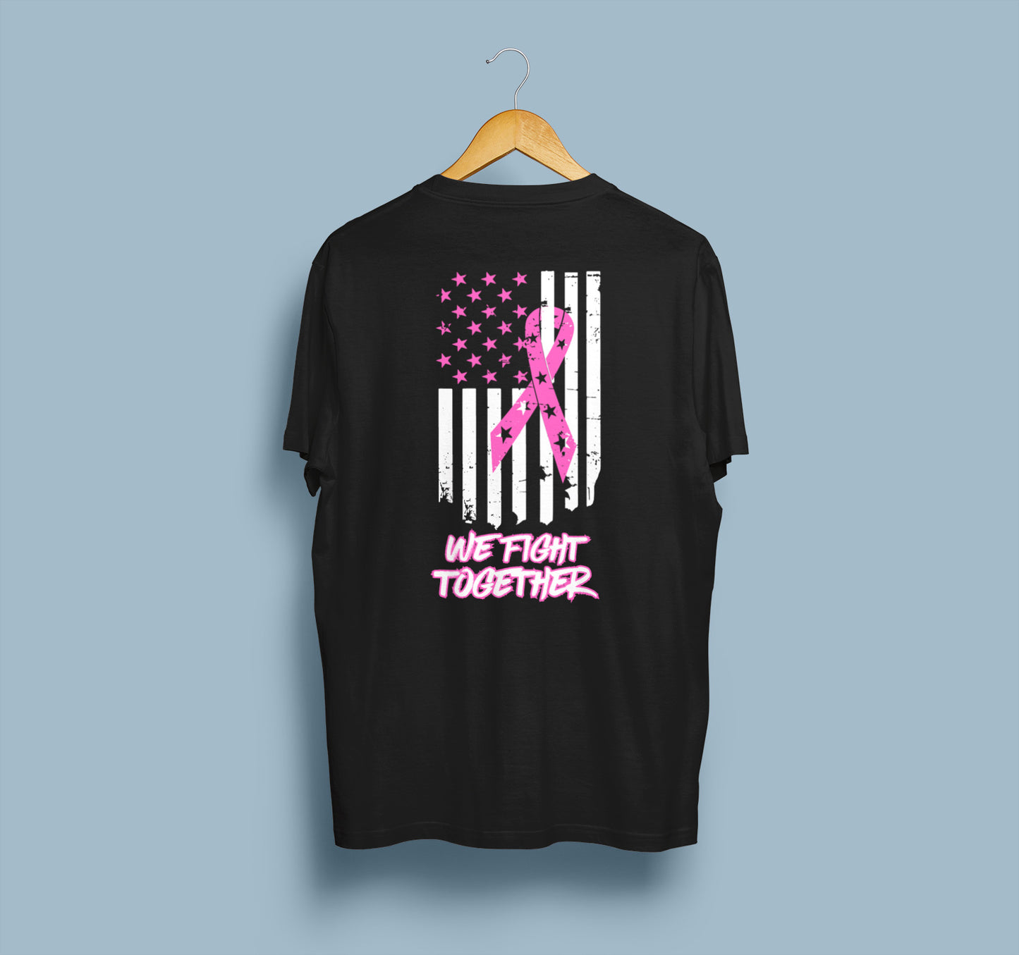 We Fight Together - Rising Star Breast Cancer Awareness Flag T-Shirt